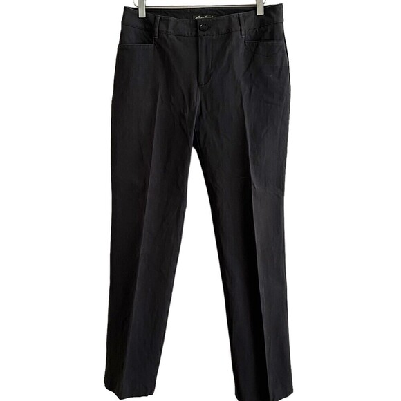 Eddie Bauer Blakely Fit Dark Gray Chino Flat Front Khakis Pants Stretch Size 10 - Picture 1 of 12